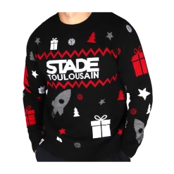 Le moins cher 👍 Rugby Homme Stade Toulousain Pull De Noël 2021 Stade Toulousain - Adulte NOIR 🎁