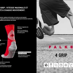 Tout neuf 😍 Rugby Homme Falke Chaussettes Rouge 4 Grip Falke - Taille : 37-38 ROUGE 🛒
