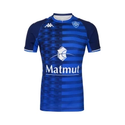 Grosses soldes ❤️ Rugby Homme Kappa Maillot Kombat Home Castres Olympique - Bleu - Pour Homme BLEU ✔️