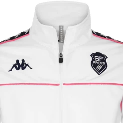 De gros 👏 Rugby Garçon Kappa Sweat Zippé Merez Stade Français Paris - Blanc - Pour Garçon BLANC 🔔